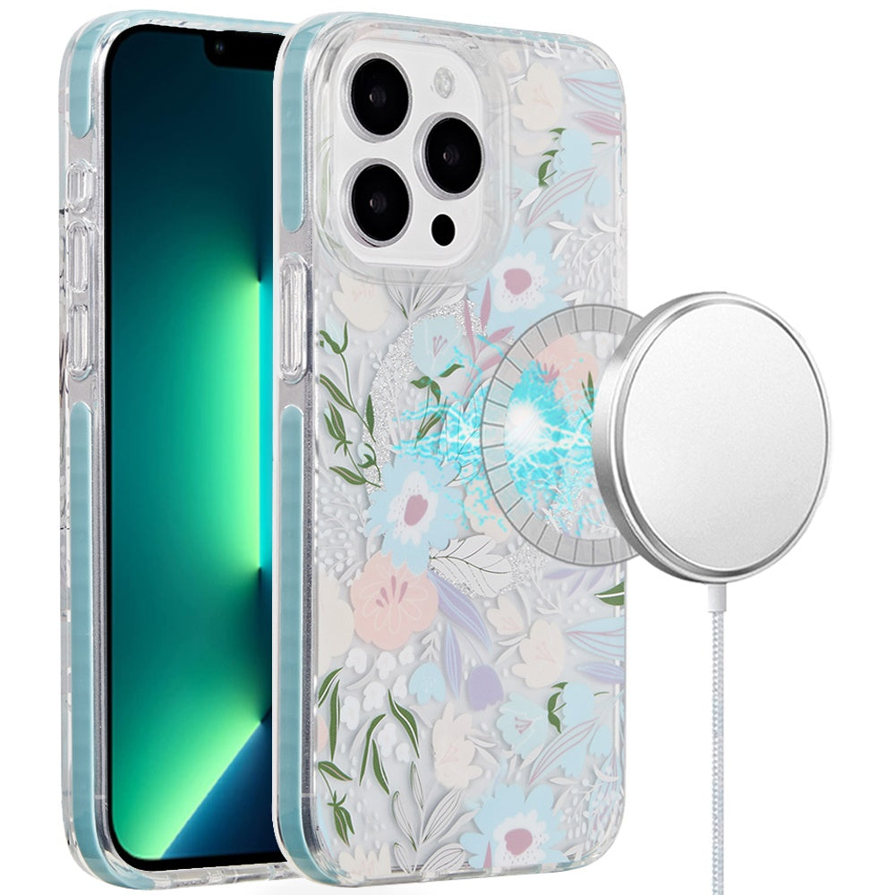 For iPhone 13 Pro Max 6.7 inch Case Dual Layer In Mold Design Magnetic Circle
