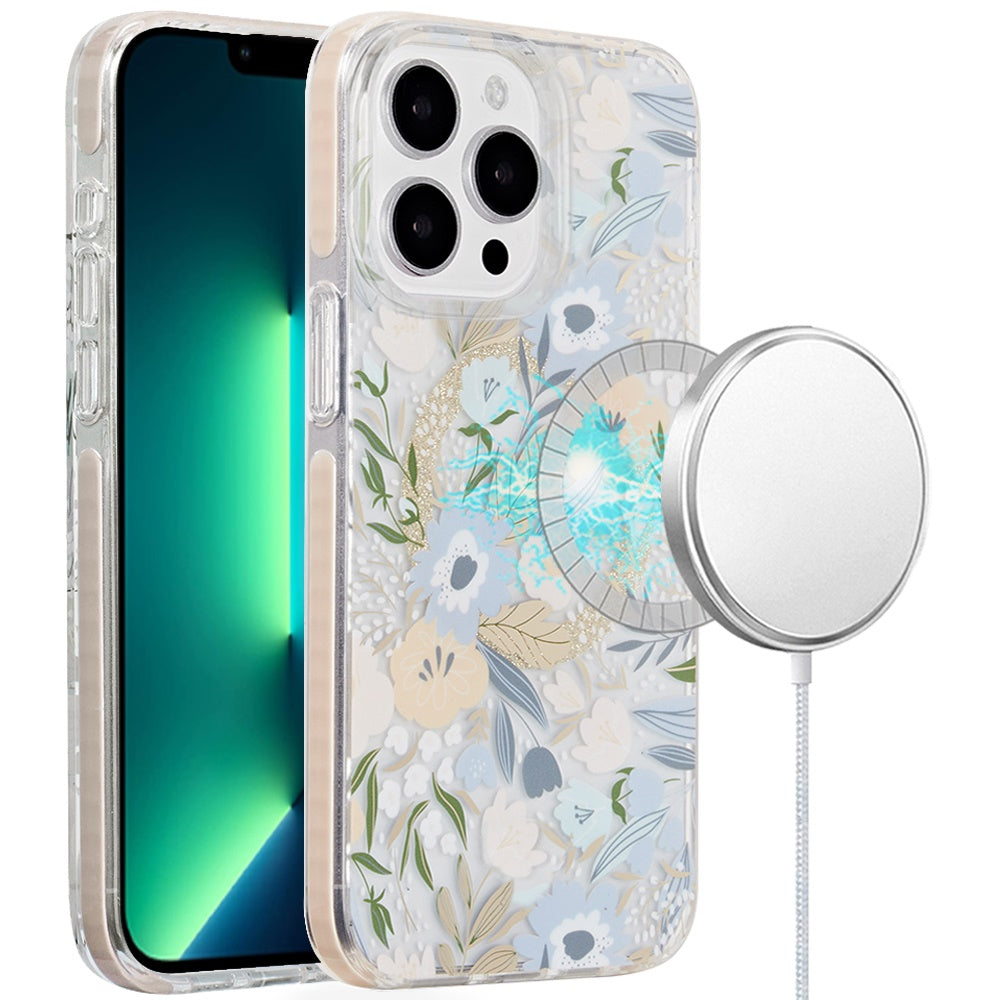 For iPhone 13 Pro Max 6.7 inch Case Dual Layer In Mold Design Magnetic Circle