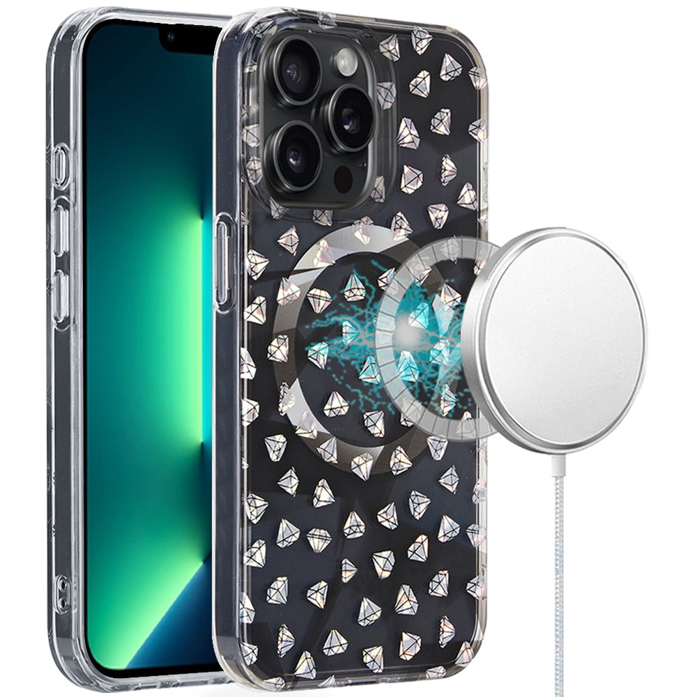 For iPhone 13 Pro Max 6.7 inch Case Dual Layer In Mold Design Magnetic Circle