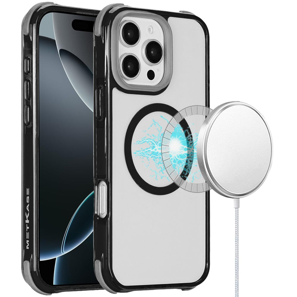 For iPhone 16 PRO MAX Case Magnetic Circle Shockproof Corner + Tempered Glass