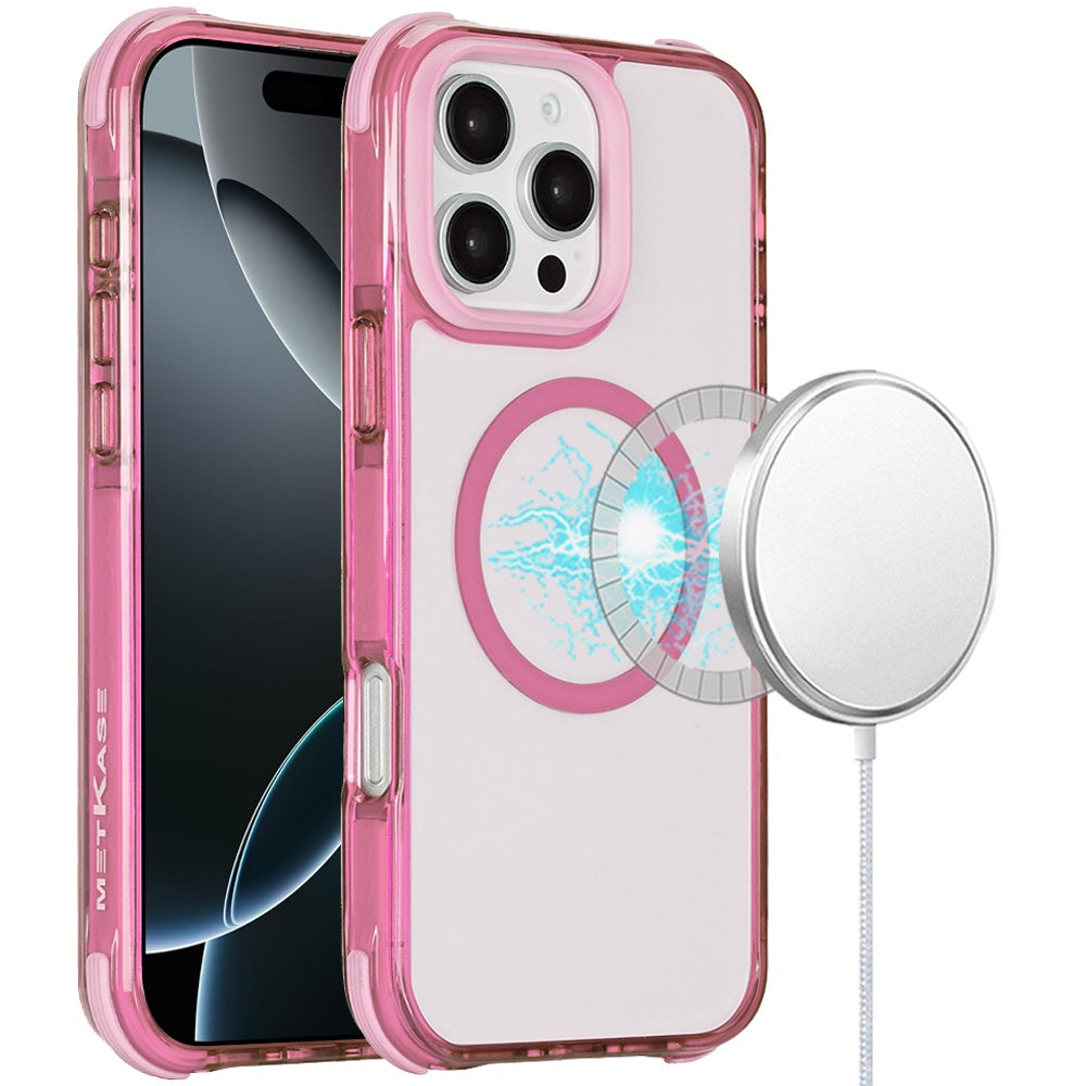 For iPhone 16 PRO MAX Case Magnetic Circle Shockproof Corner + Tempered Glass