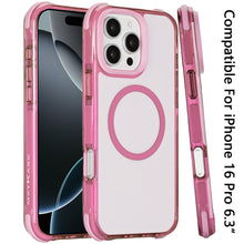 For iPhone 16 Pro 6.3in Case Magnetic Circle Shockproof Corner + Tempered Glass