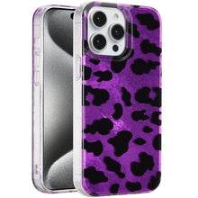 For iPhone 15 Pro Max Case Glossy In Mold Design w/ Glitter + 2 Tempered Glass