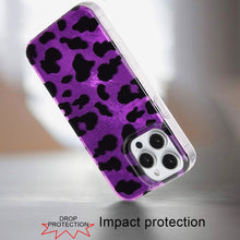 For iPhone 15 Pro Max Case Glossy In Mold Design w/ Glitter + 2 Tempered Glass