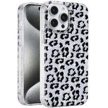 For iPhone 15 Pro Max Case Glossy In Mold Design w/ Glitter + 2 Tempered Glass