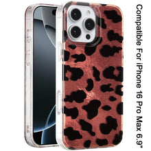 For iPhone 16 PRO MAX Case Glossy In Mold Design Print Glitter + Tempered Glass