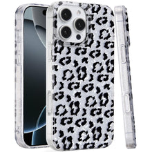 For iPhone 16 PRO MAX Case Glossy In Mold Design Print Glitter + Tempered Glass