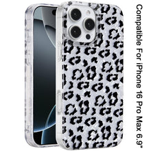 For iPhone 16 PRO MAX Case Glossy In Mold Design Print Glitter + Tempered Glass