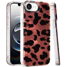 For iPhone 16e Case Glossy In Mold Design Print with Glitter + Tempered Glass