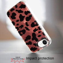 For iPhone 16e Case Glossy In Mold Design Print with Glitter + Tempered Glass