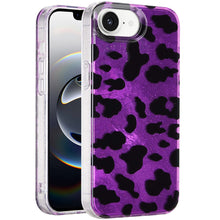 For iPhone 16e Case Glossy In Mold Design Print with Glitter + Tempered Glass
