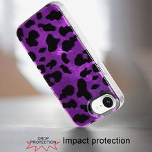 For iPhone 16e Case Glossy In Mold Design Print with Glitter + Tempered Glass