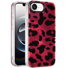 For iPhone 16e Case Glossy In Mold Design Print with Glitter + Tempered Glass