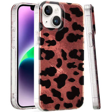 For iPhone 13/14 Case Glossy In Mold Design Print w/ Glitter + Tempered Glass