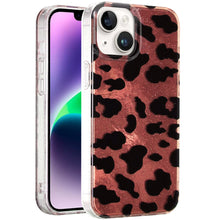 For iPhone 13/14 Case Glossy In Mold Design Print w/ Glitter + Tempered Glass