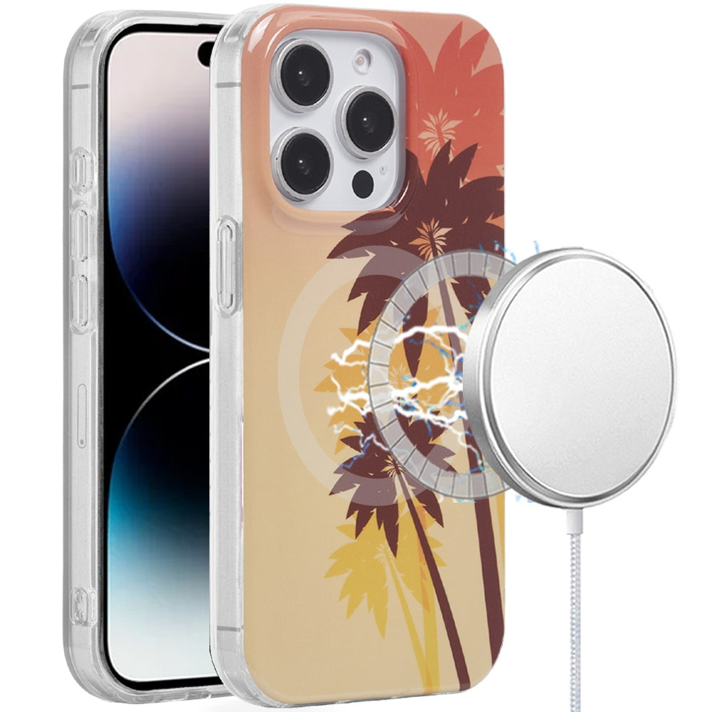 For iPhone 14 PRO MAX 6.7 in. Case Dual Layer TPU No Fade Design Magnetic Circle