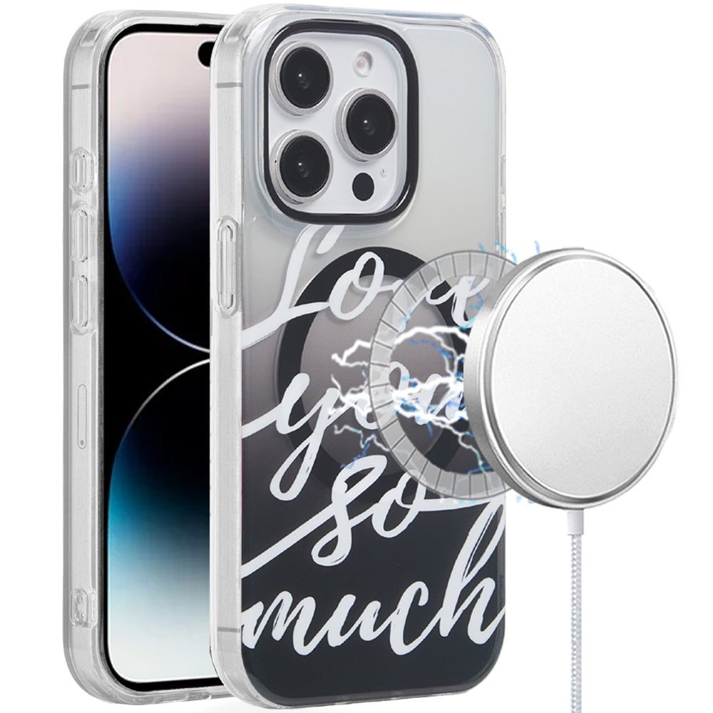 For iPhone 14 PRO MAX 6.7 in. Case Dual Layer TPU No Fade Design Magnetic Circle