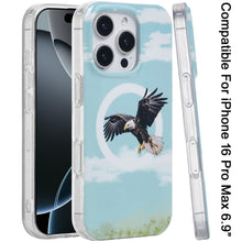 For iPhone 16 PRO MAX Case Dual Layer TPU Design Magnetic Circle +Tempered Glass