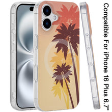 For iPhone 16 Plus 6.7in Case 2 Layer TPU Design Magnetic Circle +Tempered Glass