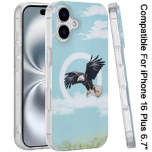 For iPhone 16 Plus 6.7in Case 2 Layer TPU Design Magnetic Circle +Tempered Glass