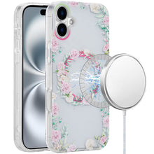 For iPhone 16 Plus 6.7in Case 2 Layer TPU Design Magnetic Circle +Tempered Glass