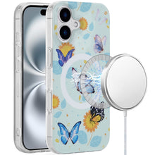 For iPhone 16 Plus 6.7in Case 2 Layer TPU Design Magnetic Circle +Tempered Glass
