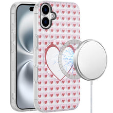 For iPhone 16 Plus 6.7in Case 2 Layer TPU Design Magnetic Circle +Tempered Glass