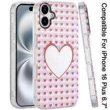 For iPhone 16 Plus 6.7in Case 2 Layer TPU Design Magnetic Circle +Tempered Glass