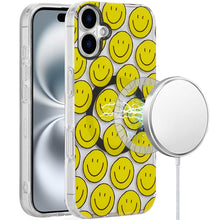 For iPhone 16 Plus 6.7in Case 2 Layer TPU Design Magnetic Circle +Tempered Glass