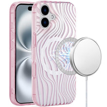 For iPhone 16 Plus 6.7in Case 2 Layer TPU Design Magnetic Circle +Tempered Glass