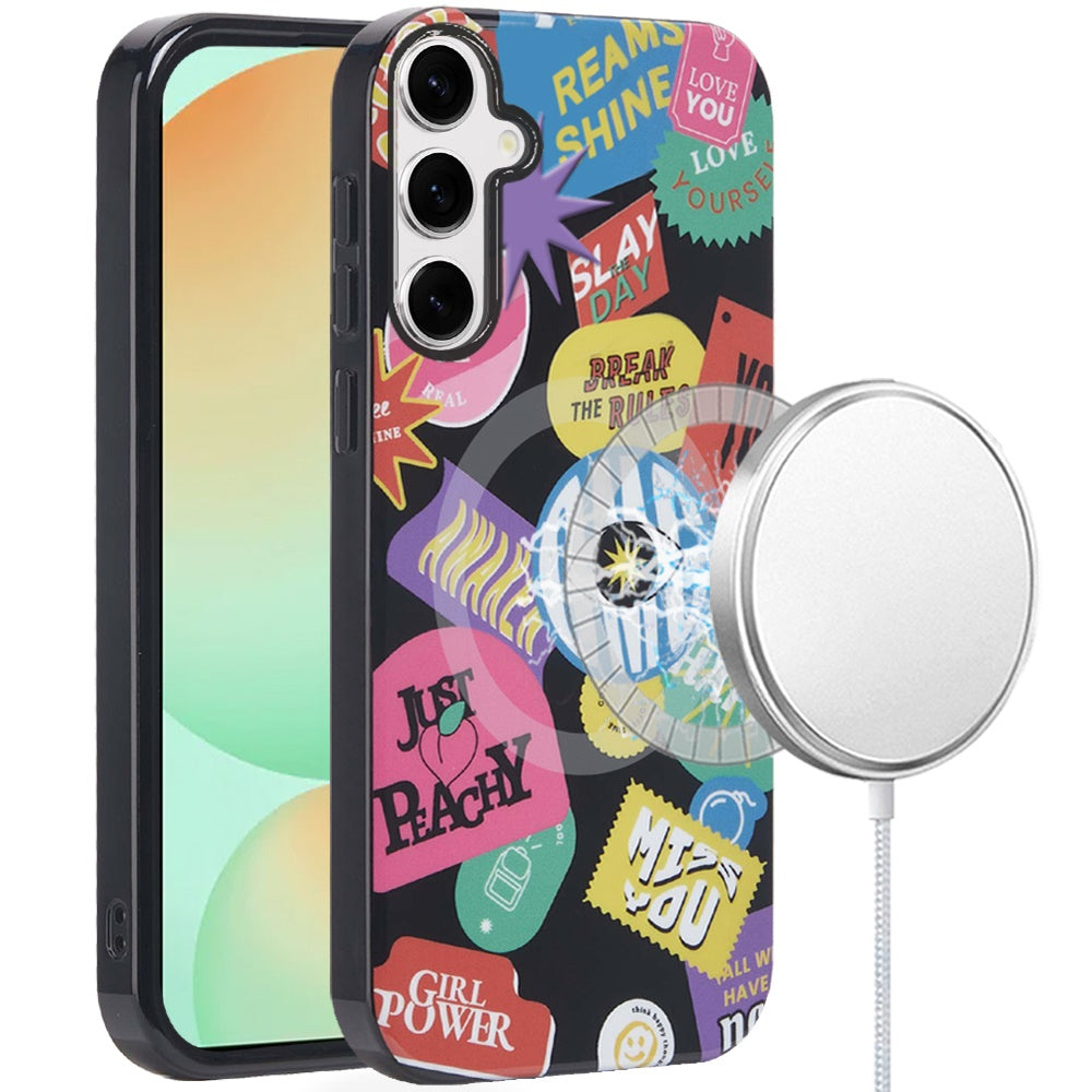 For Samsung Galaxy S24 FE Case Dual Layer TPU In Mold Design Magnetic Circle