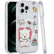 For iPhone 12 Pro Max Case Dual Layer TPU Design Magnetic Circle +Tempered Glass