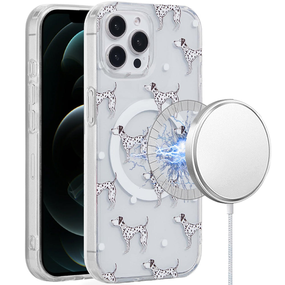 For iPhone 12 Pro Max Case Dual Layer TPU Design Magnetic Circle +Tempered Glass