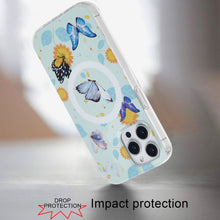 For iPhone 12 Pro Max Case Dual Layer TPU Design Magnetic Circle +Tempered Glass