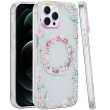 For iPhone 12 Pro Max Case Dual Layer TPU Design Magnetic Circle +Tempered Glass