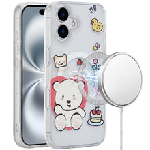 For iPhone 16 6.1inch Case Dual Layer TPU Design Magnetic Circle +Tempered Glass