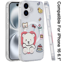 For iPhone 16 6.1inch Case Dual Layer TPU Design Magnetic Circle +Tempered Glass