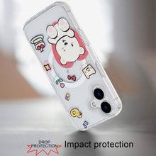 For iPhone 16 6.1inch Case Dual Layer TPU Design Magnetic Circle +Tempered Glass