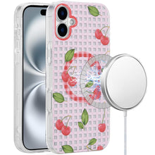 For iPhone 16 6.1inch Case Dual Layer TPU Design Magnetic Circle +Tempered Glass