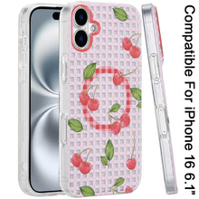 For iPhone 16 6.1inch Case Dual Layer TPU Design Magnetic Circle +Tempered Glass