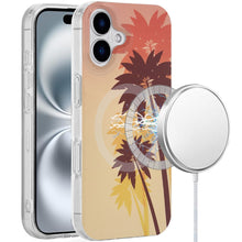 For iPhone 16 6.1inch Case Dual Layer TPU Design Magnetic Circle +Tempered Glass