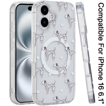 For iPhone 16 6.1inch Case Dual Layer TPU Design Magnetic Circle +Tempered Glass