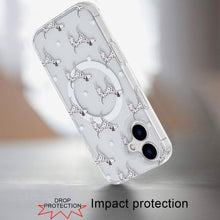 For iPhone 16 6.1inch Case Dual Layer TPU Design Magnetic Circle +Tempered Glass