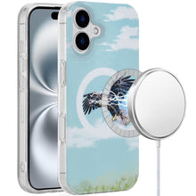 For iPhone 16 6.1inch Case Dual Layer TPU Design Magnetic Circle +Tempered Glass