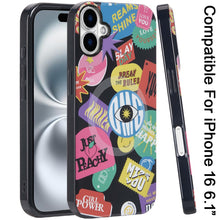 For iPhone 16 6.1inch Case Dual Layer TPU Design Magnetic Circle +Tempered Glass