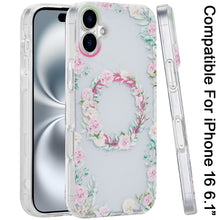 For iPhone 16 6.1inch Case Dual Layer TPU Design Magnetic Circle +Tempered Glass