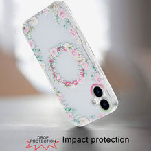 For iPhone 16 6.1inch Case Dual Layer TPU Design Magnetic Circle +Tempered Glass