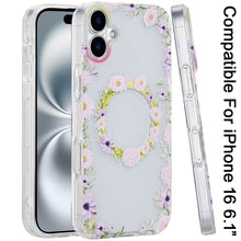 For iPhone 16 6.1inch Case Dual Layer TPU Design Magnetic Circle +Tempered Glass