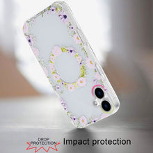 For iPhone 16 6.1inch Case Dual Layer TPU Design Magnetic Circle +Tempered Glass