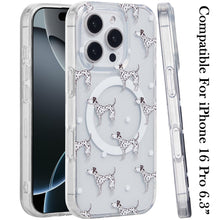 For iPhone 16 Pro 6.3in Case 2 Layer TPU Design Magnetic Circle + Tempered Glass